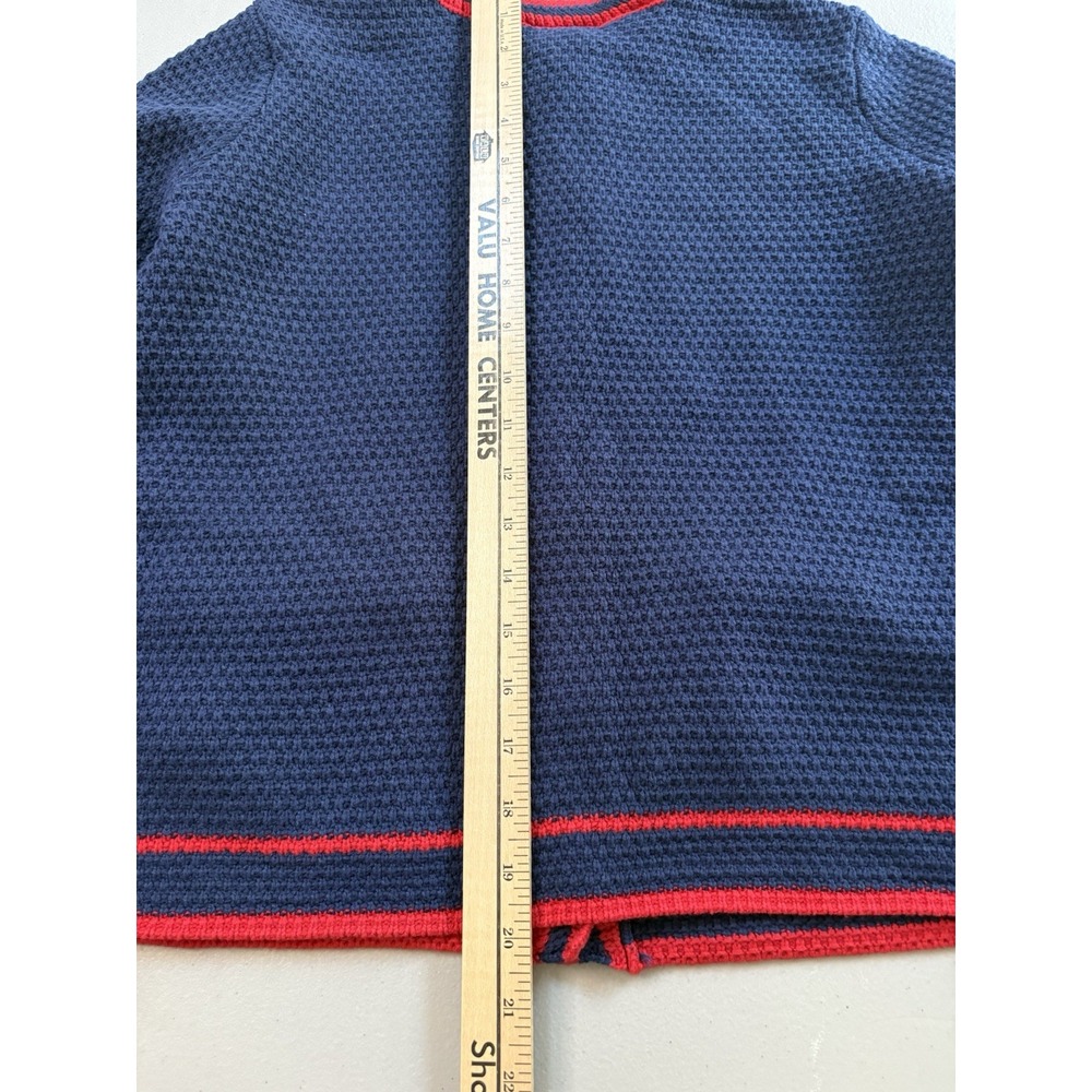 St. John's Bay Women's Sz XS Blue/Red Cardigan Crew Neck Long Sleeve Button Up - Picture 7 of 9